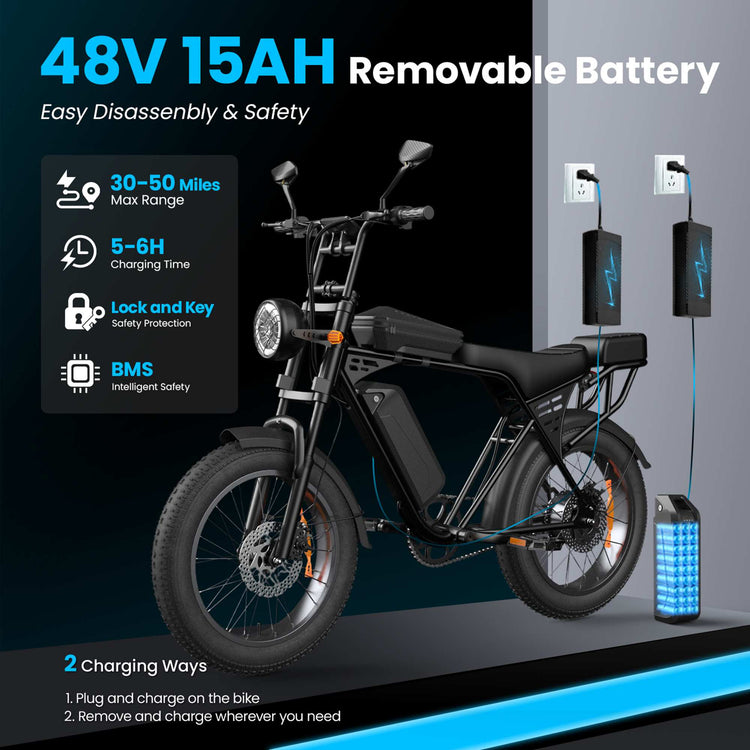 Aairsk X5 748W Electric Bike 20" Off Road Fat Tire 28MPH for Sale 12