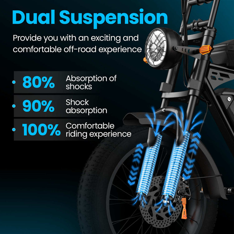 Aairsk X5 748W Electric Bike 20" Off Road Fat Tire 28MPH for Sale 13