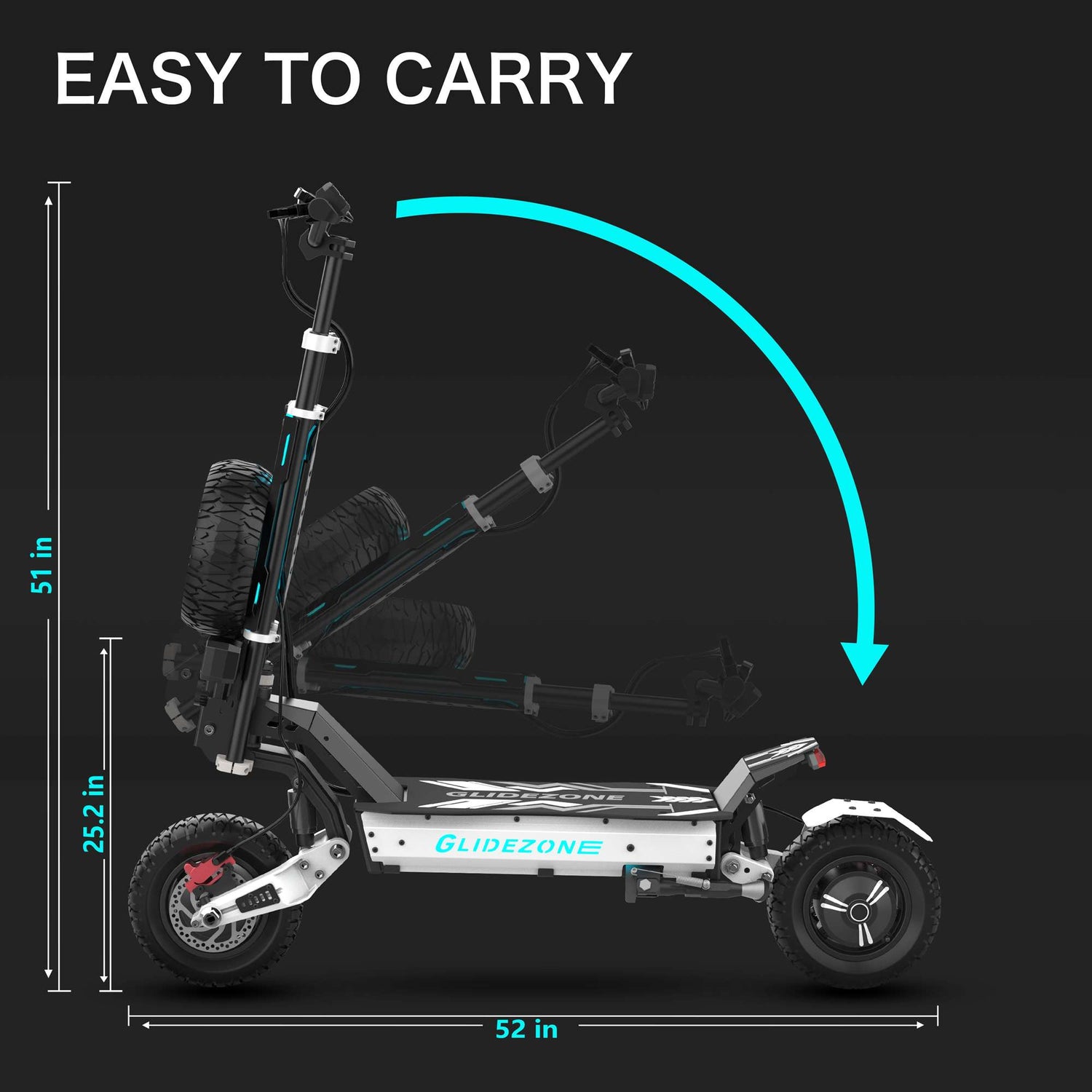 Glidezone GD83 Dual Motor Electric Scooter 50 MPH 5600W for Sale 19