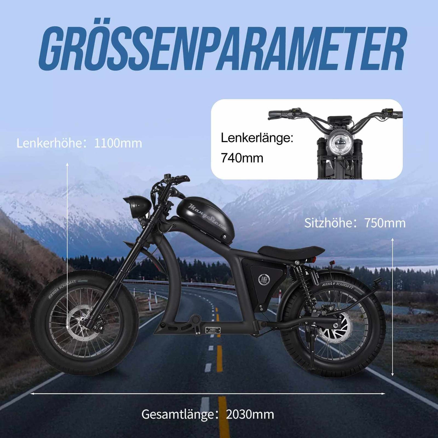 Mangosteen FT02 EEC Chopper E-Bike 48v 22.5ah Switzerland for Sale 16
