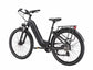 Durable rear luggage rack mounted on the Rooder Maratho 28-inch electric bike for carrying cargo and pannier bags.