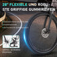Large 28-inch grippy rubber tire with premium hydraulic disc brake on the Rooder Maratho electric bike.