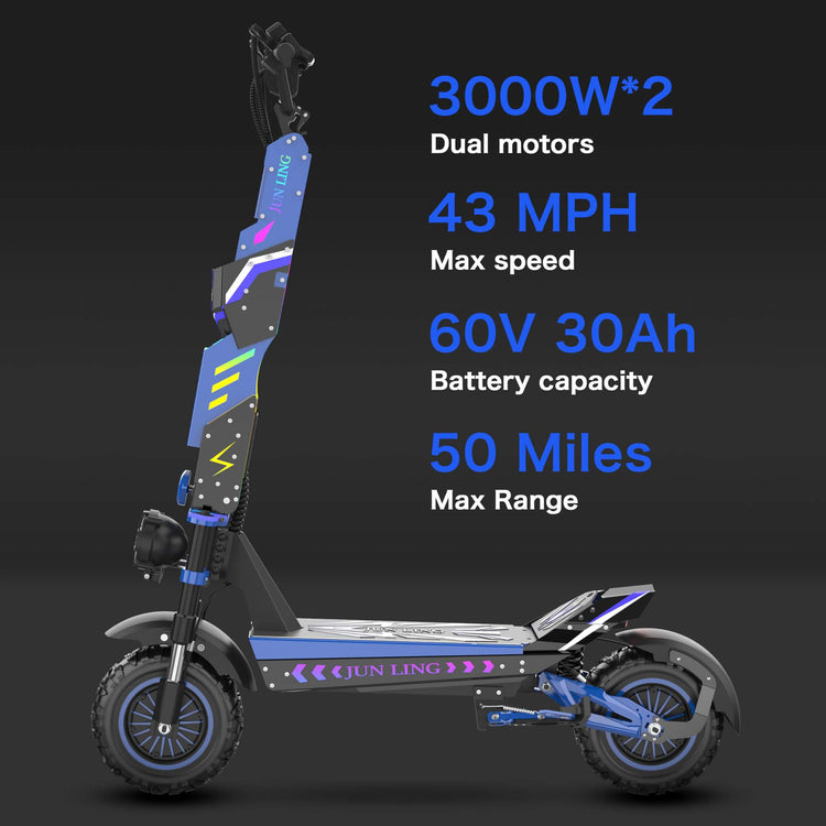 Rooder JL80 Dual Motor 6000W Electric Scooter 43MPH Smart APP for Sale 14