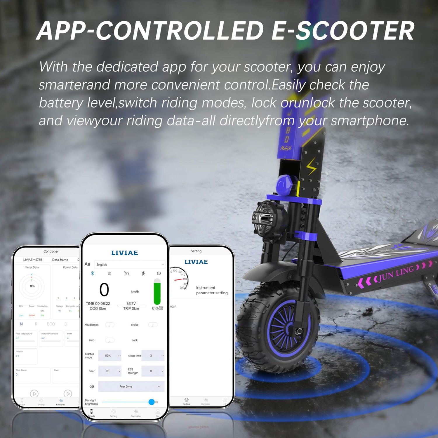 Rooder JL80 Dual Motor 6000W Electric Scooter 43MPH Smart APP for Sale 16