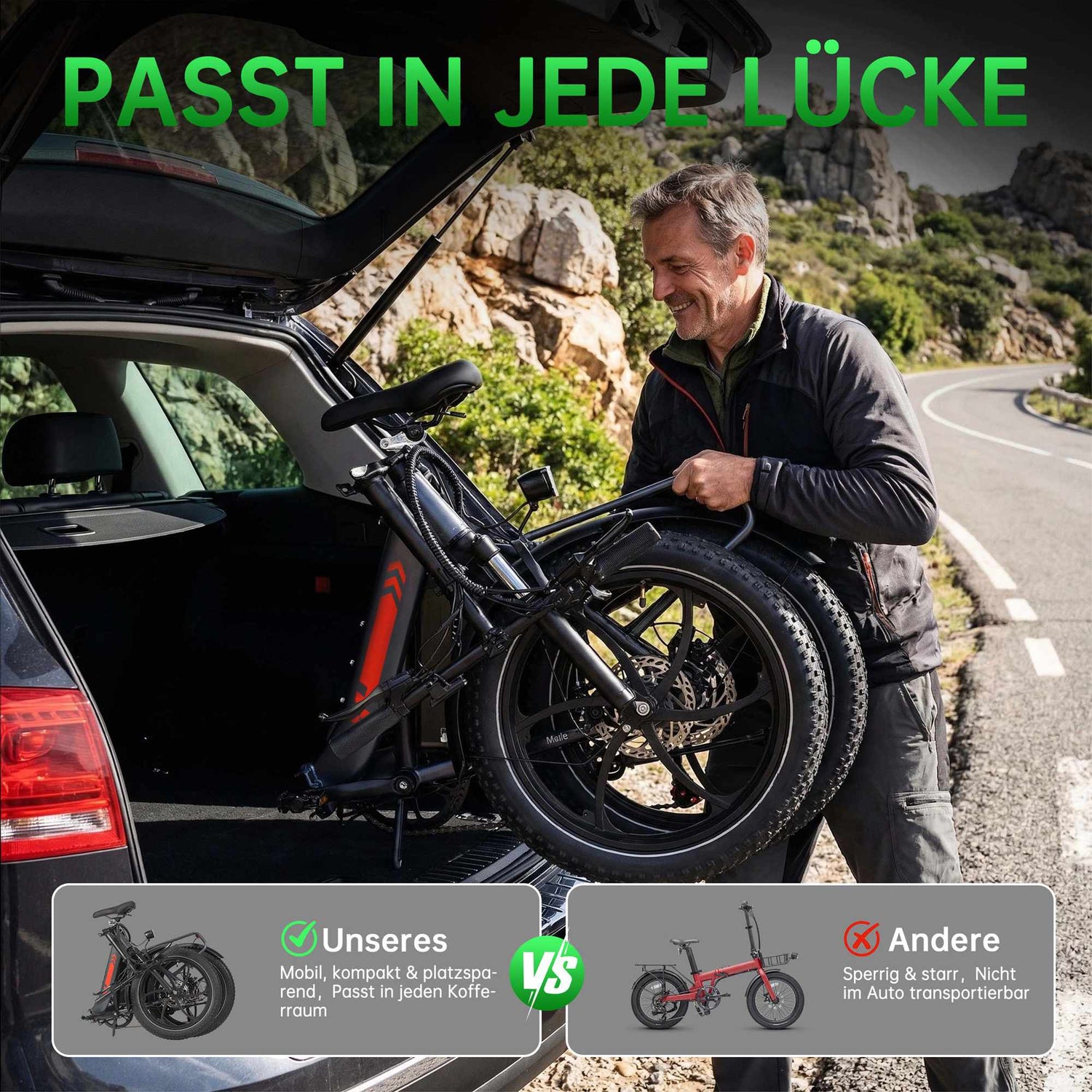 Rooder MULE Folding Electric Bicycle - foldable ebike
