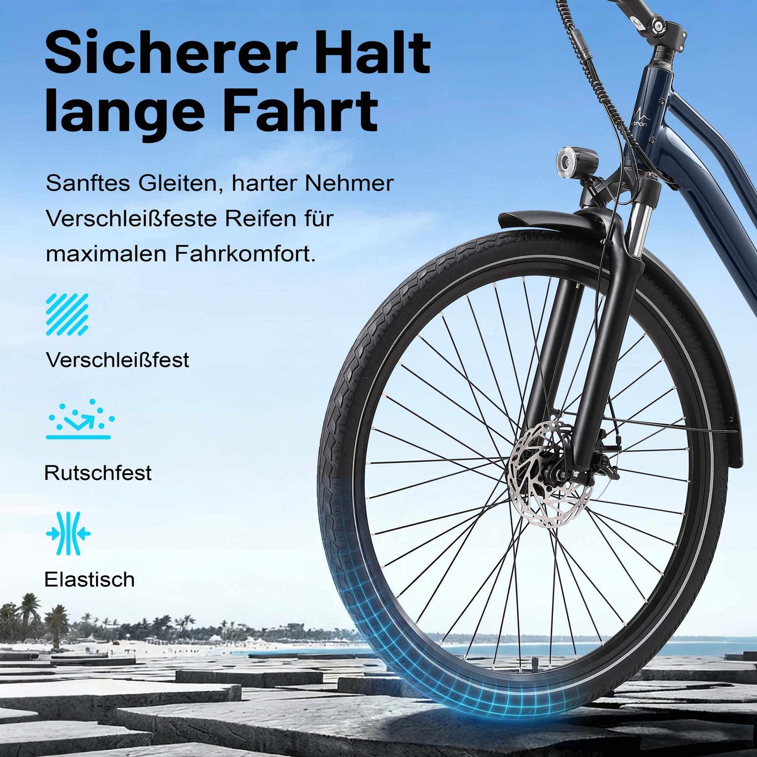 Rooder Urban 7 Electric Bike - quality tire