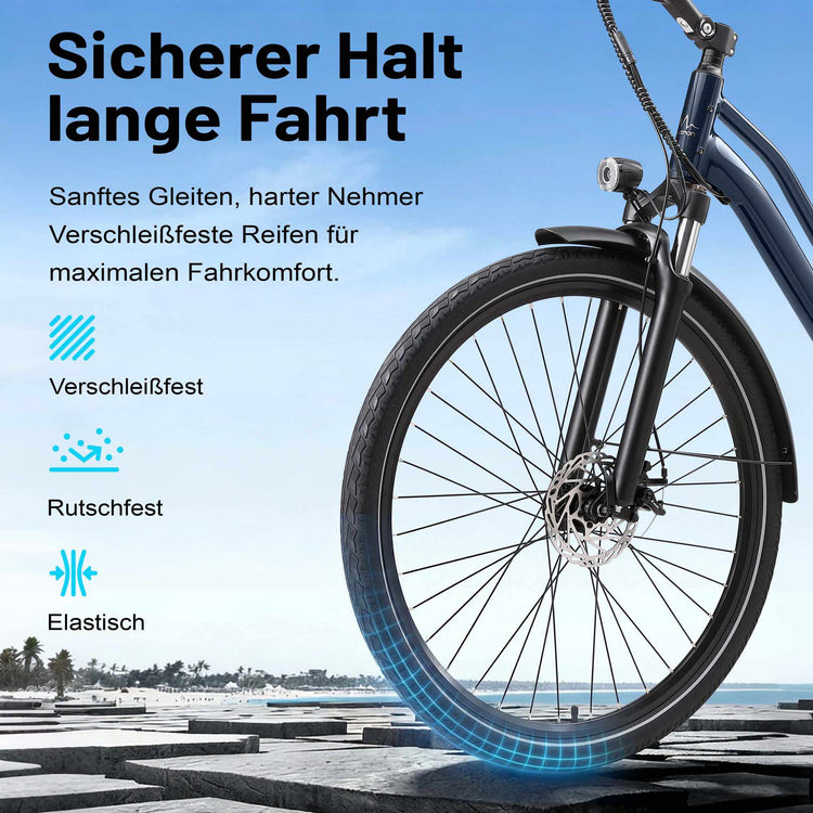 Rooder Urban 7 Electric Bike - quality tire