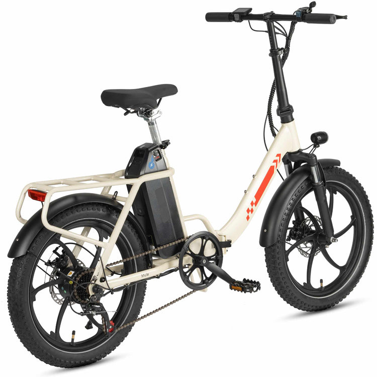 Rooder MULE Folding Electric Bicycle - battery and frame center details