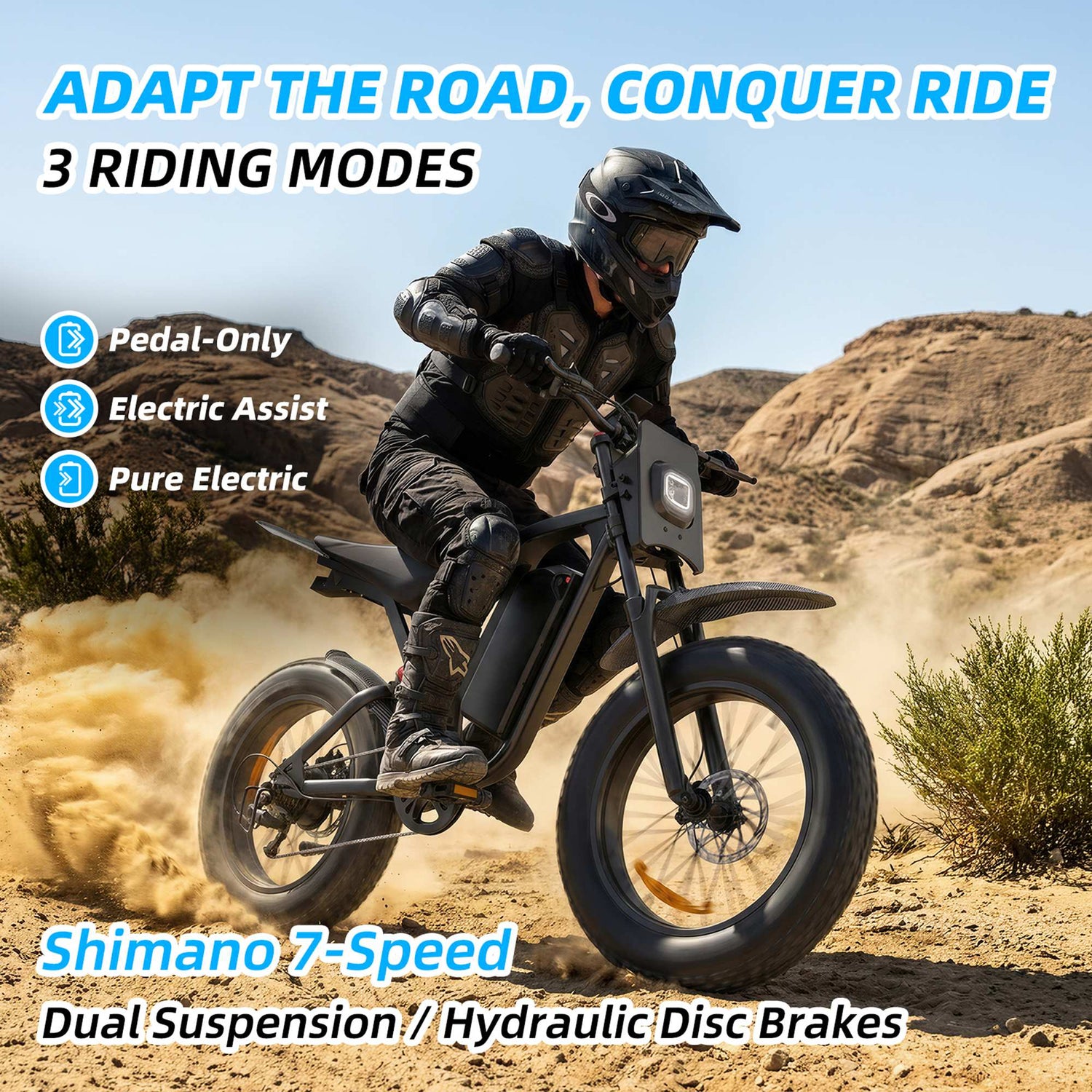 Rooder R700 1500W Electric Dirt Bike – 52V 25AH Adult E-Bike for Sale 35