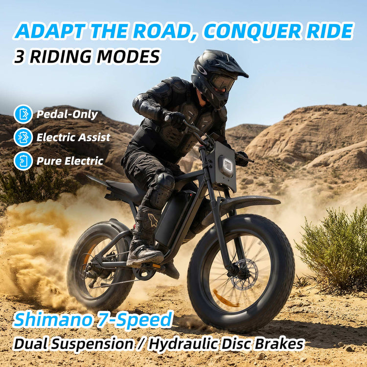 Rooder R700 1500W Electric Dirt Bike – 52V 25AH Adult E-Bike for Sale 35